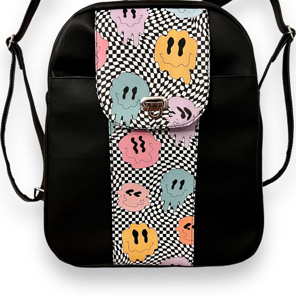 Checker smiley face Riva backpack